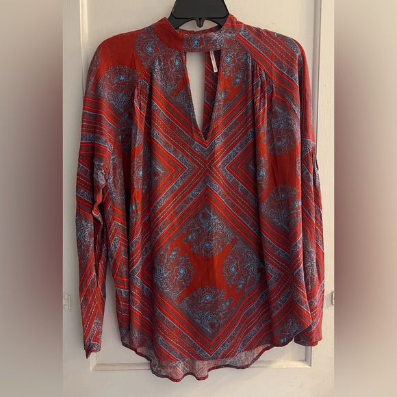 Free People Walking On a Dream Cut-Out Choker Tunic Top  Red Size XS - Picture 1 of 6